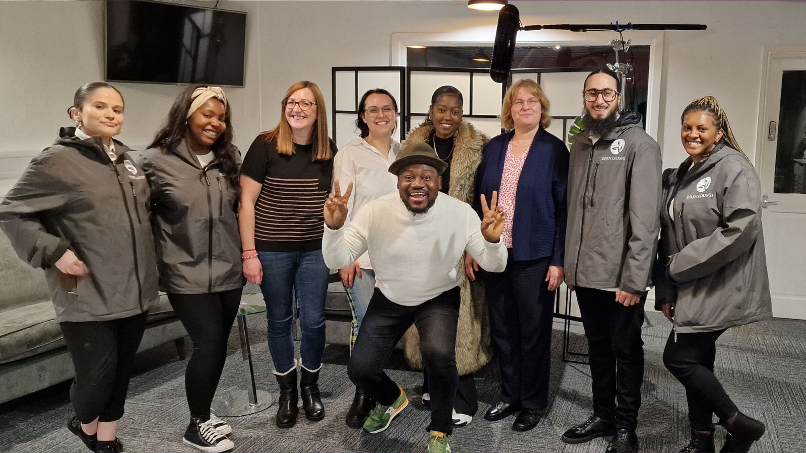 The Creative Eden team with partners in the studio